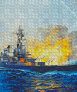 USS Iowa Battleship Art Diamond Painting