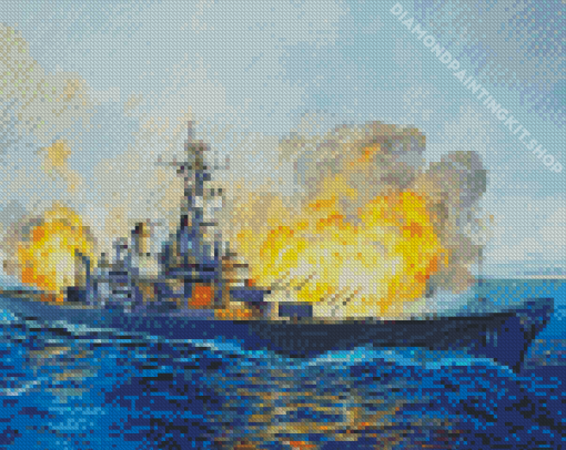 USS Iowa Battleship Art Diamond Painting