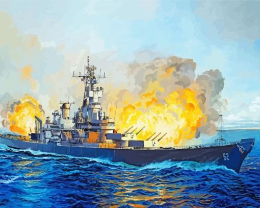 USS Iowa Battleship Art Diamond Painting