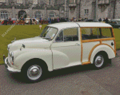 White Morris Minor Traveller Diamond Painting