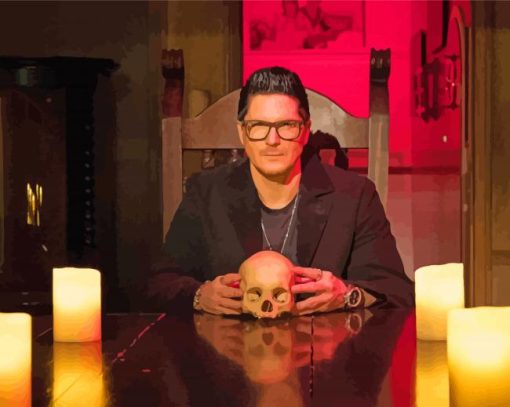 Zak Bagans With Skull Diamond Painting