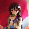 Anime Girl With Red Umbrella Diamond Painting