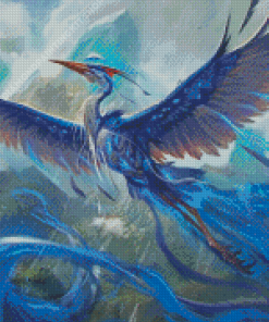 Blue Fantasy Bird Diamond Painting