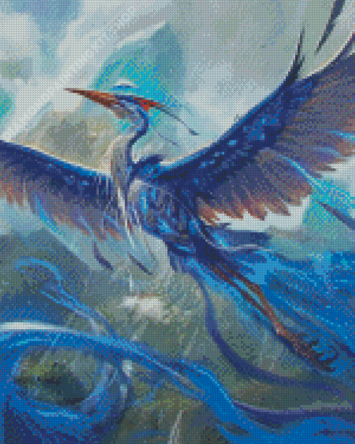 Blue Fantasy Bird Diamond Painting