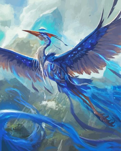 Blue Fantasy Bird Diamond Painting