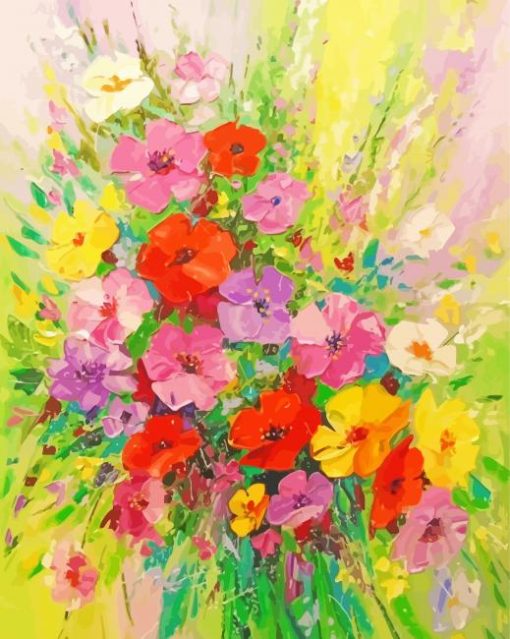 Bouquet Of Wild Impressionist Flowers Diamond Painting