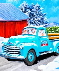 Classic Chevy Truck In The Snow Diamond Painting