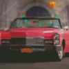 Cool Pink Cadillac Car Diamond Painting