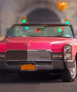 Cool Pink Cadillac Car Diamond Painting