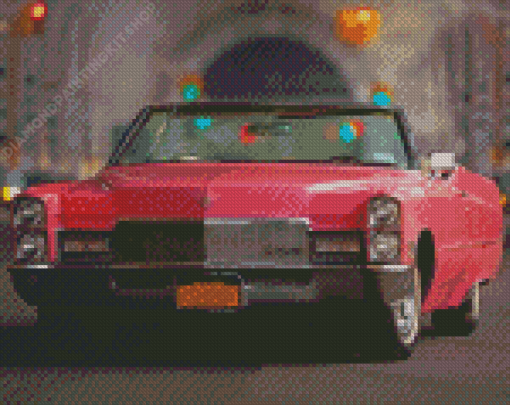 Cool Pink Cadillac Car Diamond Painting