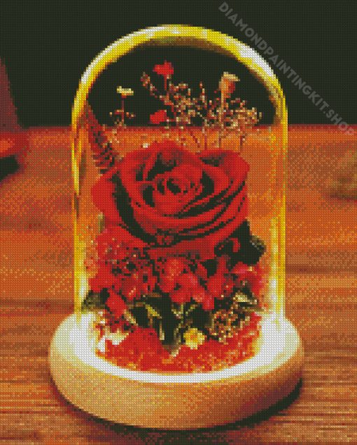 Cool Rose In A Glass Diamond Painting