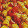 Crab Boil With Corn Diamond Painting