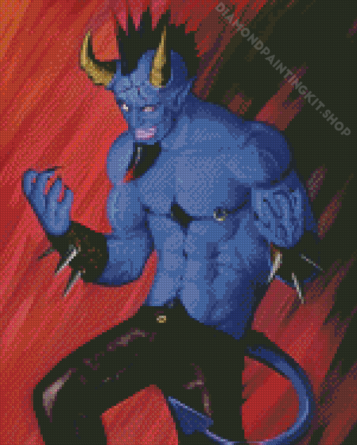 Creepy Blue Devil Diamond Painting