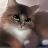 Cute Large Fluffy Cartoon Cat Diamond Painting