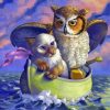 Cute Owl And The Pussy Cat Diamond Painting