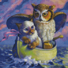 Cute Owl And The Pussy Cat Diamond Painting