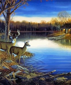 Deer By The River Diamond Painting