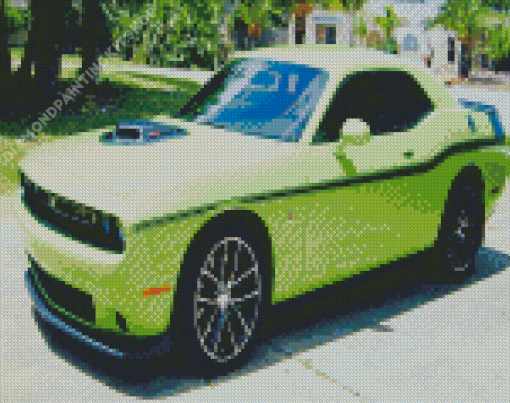 Green Mopar Sport Car Diamond Painting