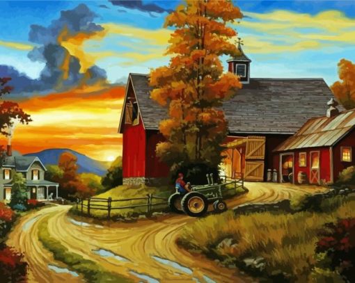 Farm Country Scene Diamond Painting