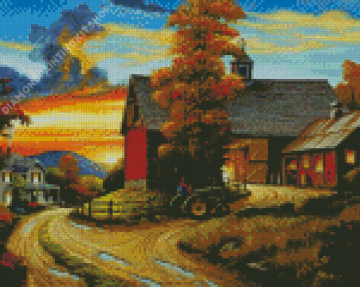 Farm Country Scene Diamond Painting