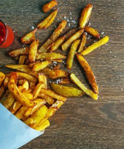 French Fries In Paper Bag With Sauce Diamond Painting