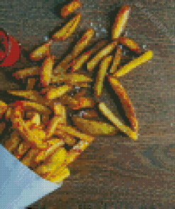 French Fries In Paper Bag With Sauce Diamond Painting