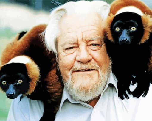 Gerald Durrell With Animals Diamond Painting