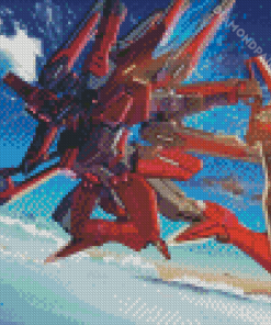 Red Anime Robot Diamond Painting