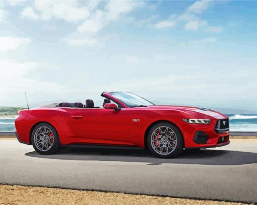 Red Mustang Convertible Diamond Painting