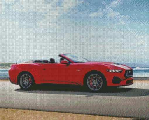 Red Mustang Convertible Diamond Painting