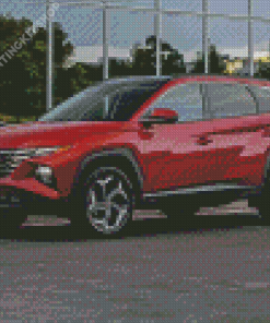 Red Tucson Hyundai Car Diamond Painting