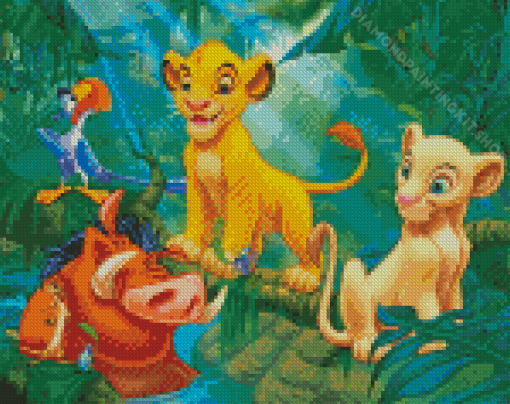 Simba Nala Timon Pumbaa Diamond Painting