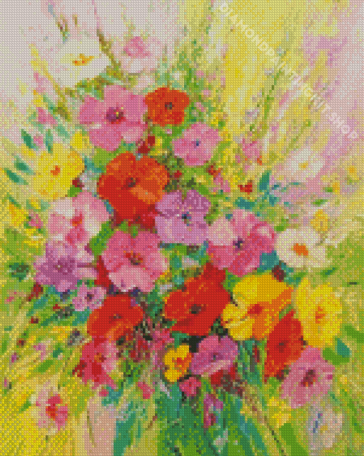 Bouquet Of Wild Impressionist Flowers Diamond Painting