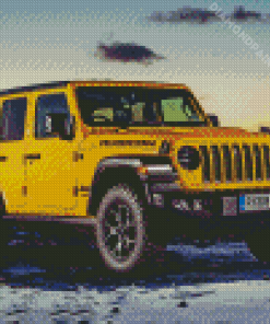 Yellow Jeep Wrangler Diamond Painting