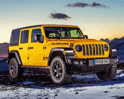 Yellow Jeep Wrangler Diamond Painting