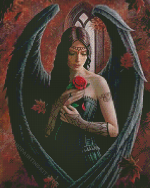 Angel Woman And Rose Diamond Painting