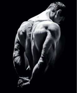 Black And White Strong Man Back Diamond Painting