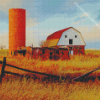 Farm Barn With Silo Diamond Painting