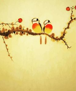 Two Birds On A Branch Diamond Painting