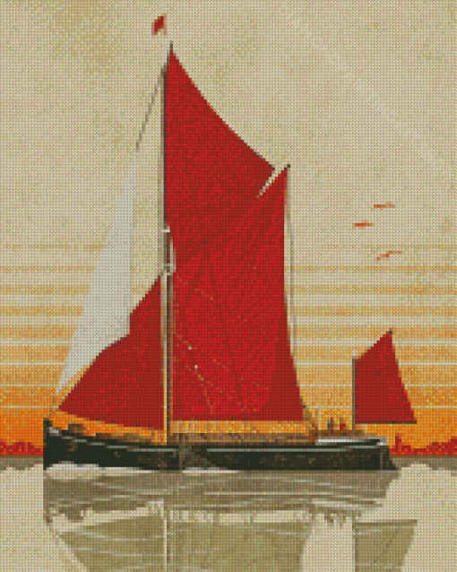 Thames Sailing Barge Diamond Painting