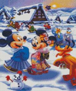 Mickey And Minnie In Japan At Snow Diamond Painting