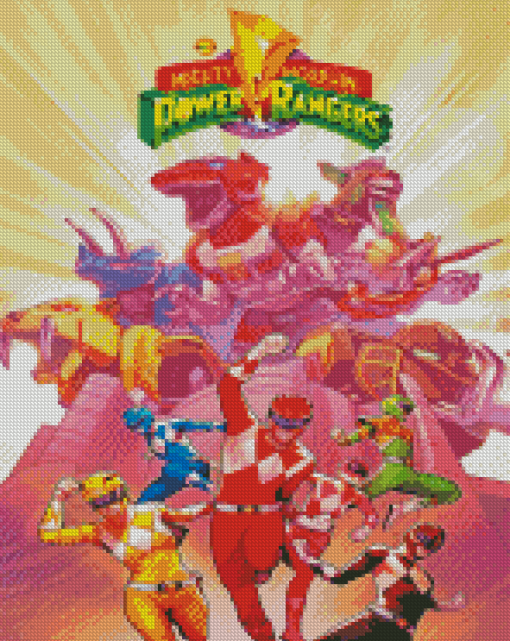 Mighty Morphin Power Rangers Cartoon Poster Diamond Painting