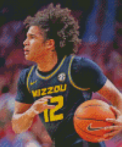 Missouri Tigers Basketballer Holding The Ball Diamond Painting