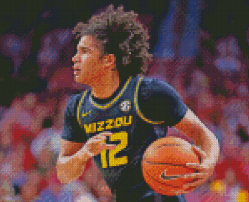 Missouri Tigers Basketballer Holding The Ball Diamond Painting