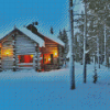 Norwegian Cabin In Snow Diamond Painting