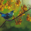 Tui Bird In Kowhai Tree Diamond Painting