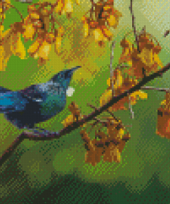 Tui Bird In Kowhai Tree Diamond Painting