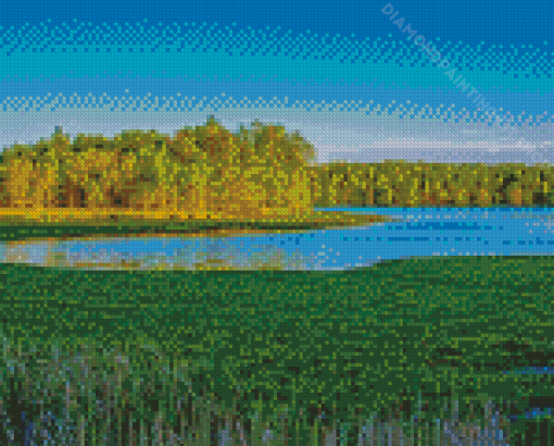 Scenic Marsh At Lake Mattamuskeet Diamond Painting