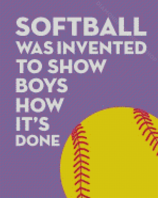 Softball Quote Diamond Painting