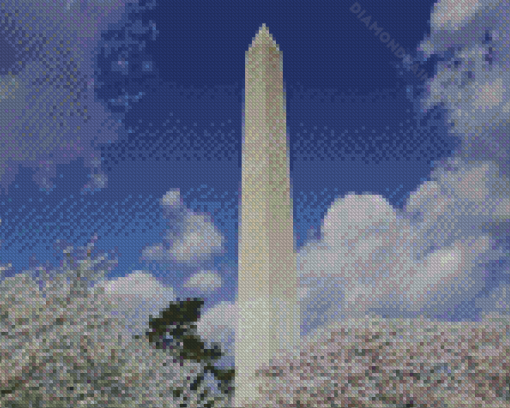 Washington Monument In Spring Diamond Painting